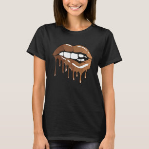 Melanin lips black history month afro king queen c T-Shirt