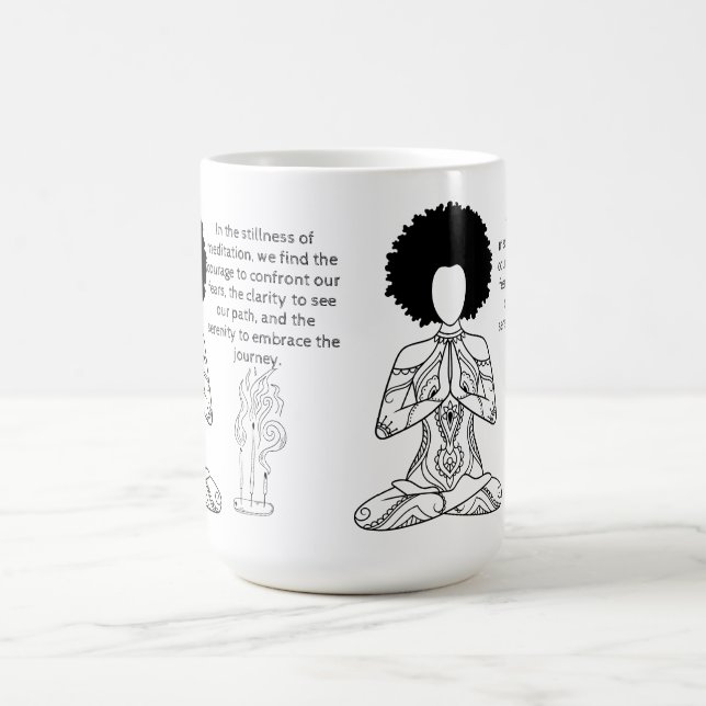 Melanin Meditation Motivational Quote  Coffee Mug (Center)