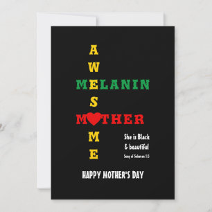 Melanin Mum Happy Mother's Day Holiday Card