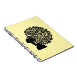 Melanin Poppin Afro Melanin Queen Juneteenth Notebook