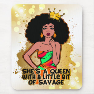 melanin poppin black women sista queen African sis Mouse Mat