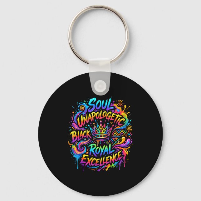 Melanin pride black history juneteenth freedom day key ring (Front)