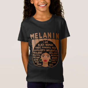 Melanin Pride Black Woman Afro American Black Girl T-Shirt