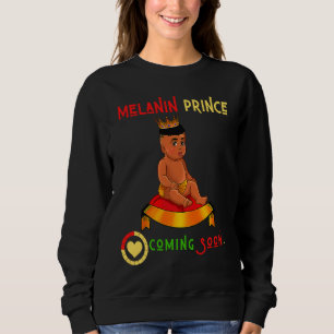 Melanin Prince Coming Soon Pregnant Mom To Be Dad Sweatshirt