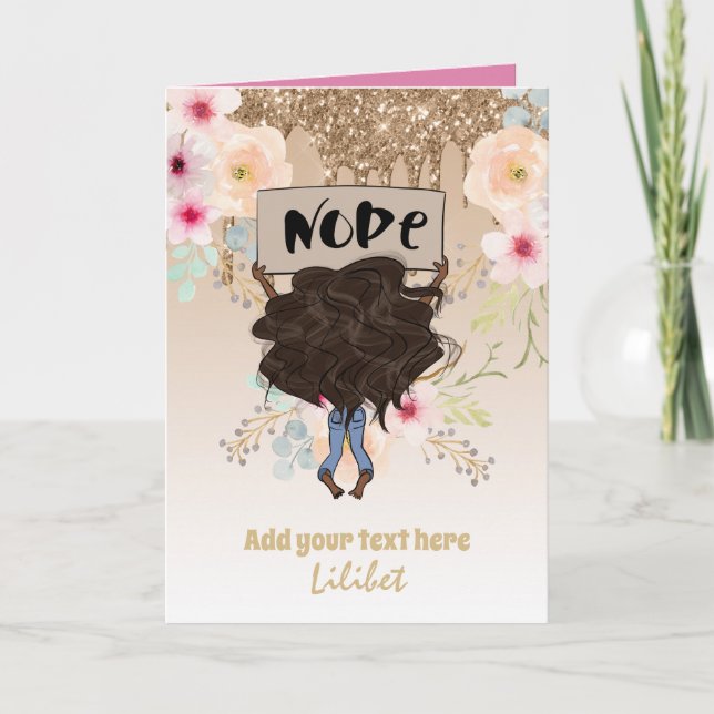 Melanin Princess Birthday Cards for all Ages (Front)
