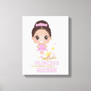 Melanin Princess Training To Be Queen Ballerina Canvas Print
