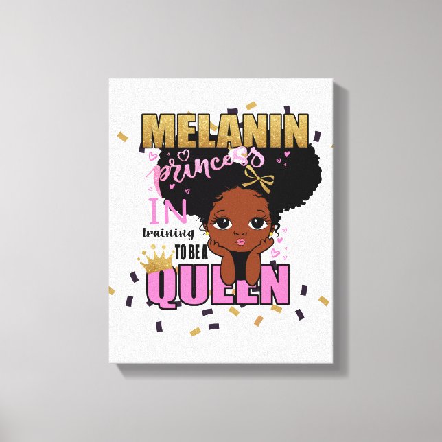 Melanin Princess Training To Be Queen Lilibet Gift Canvas Print (Front)