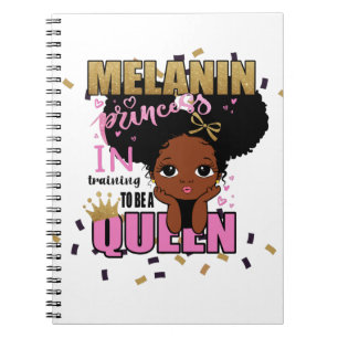 Melanin Princess Training To Be Queen Lilibet Gift Notebook