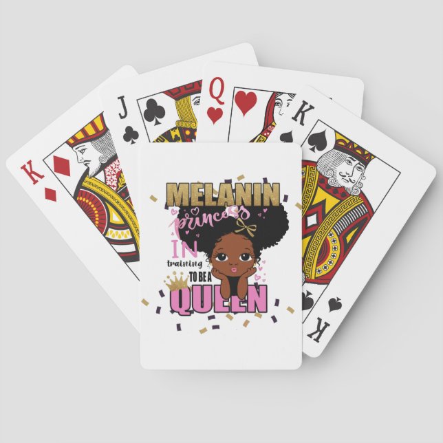 Melanin Princess Training To Be Queen Lilibet Gift Playing Cards (Back)