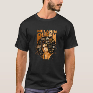 Melanin Queen 100 Melanin Black Afro American Hist T-Shirt
