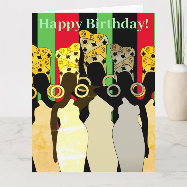 Melanin Queen African American Birthday Card (Front)