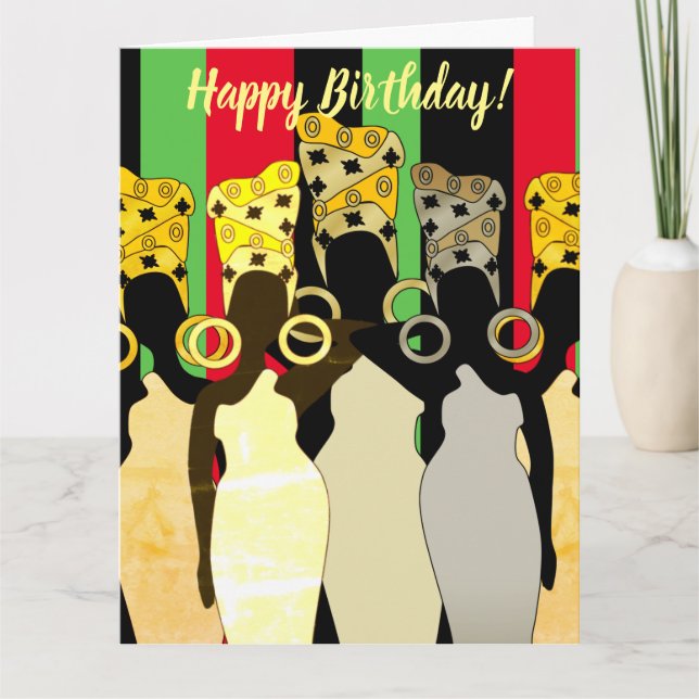 Melanin Queen African American Birthday Card (Front)