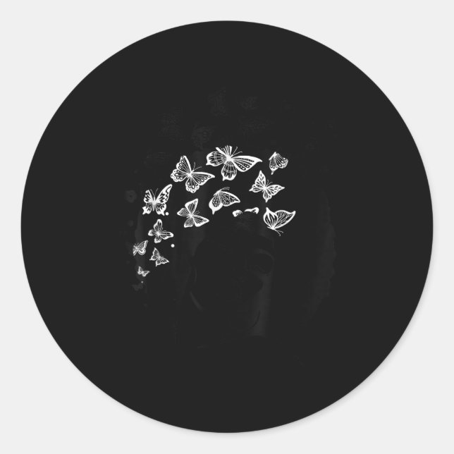 Melanin Queen African American Strong Black Natura Classic Round Sticker (Front)