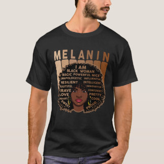 Melanin Queen African American Strong Black Natura T-Shirt