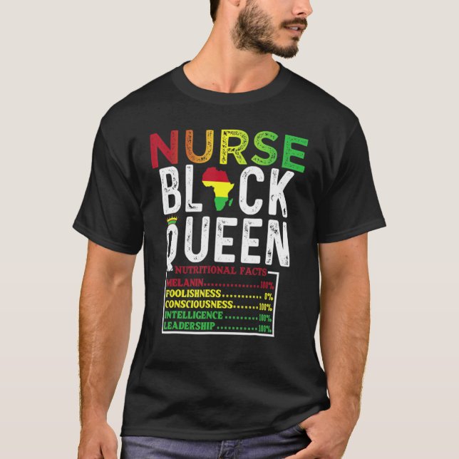 Melanin Queen African American Strong Black Natura T-Shirt (Front)