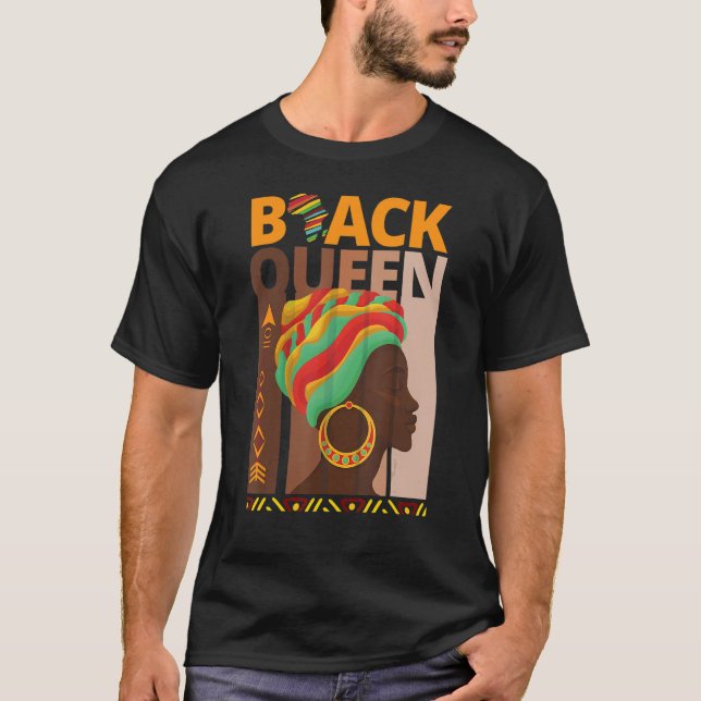 Melanin Queen African American Strong Black Natura T-Shirt (Front)