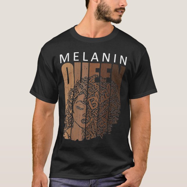 Melanin Queen African American Strong Black Natura T-Shirt (Front)