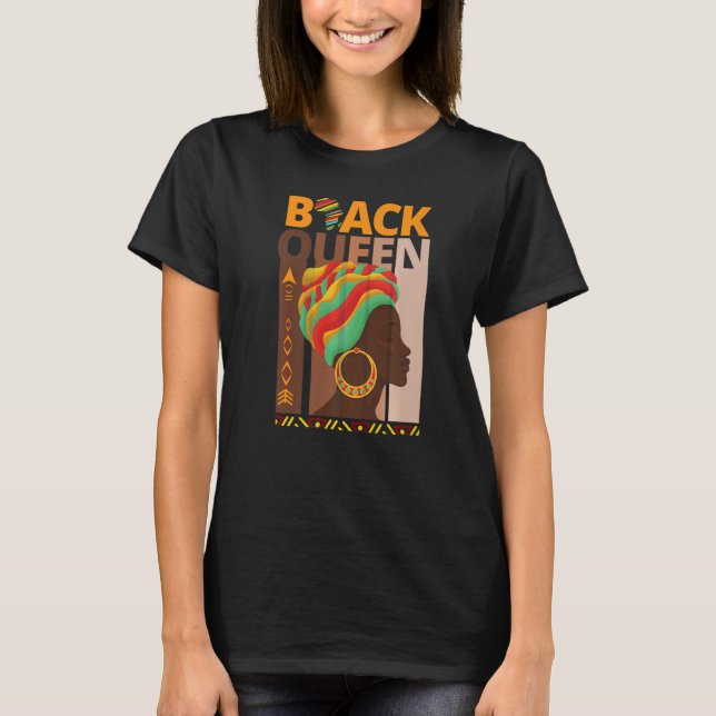 Melanin Queen African American Strong Black Natura T-Shirt (Front)