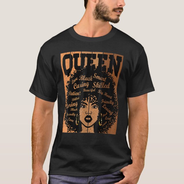 Melanin Queen African American Strong Black Natura T-Shirt (Front)