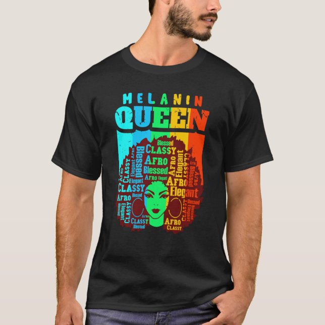 Melanin Queen Cute Black Women Sista Sister Fun Be T-Shirt (Front)