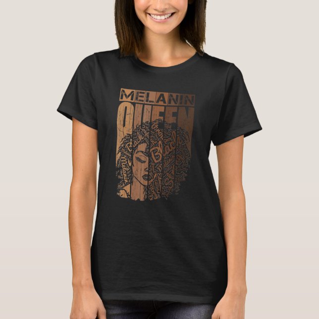Melanin Queen Tee African American Strong Black Na (Front)