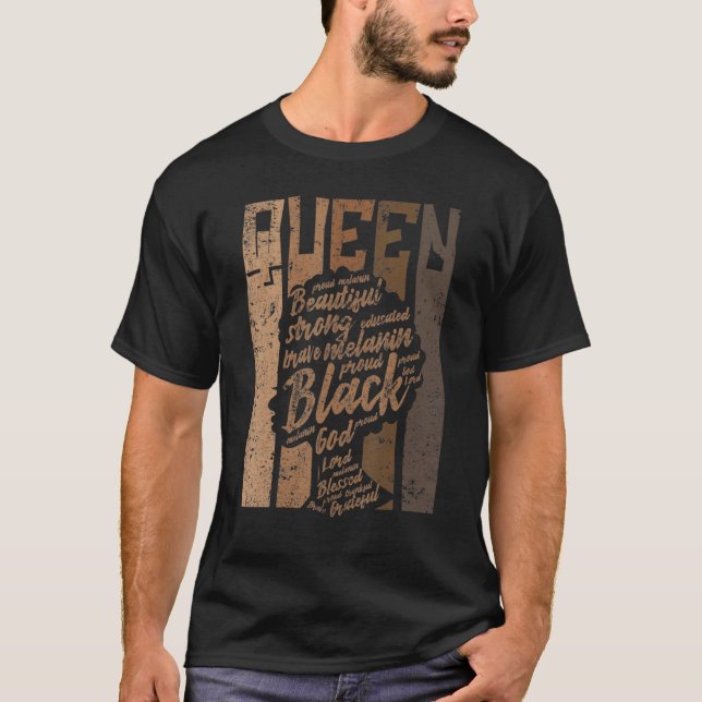 Melanin Queen Tee African American Strong Black Na (Front)