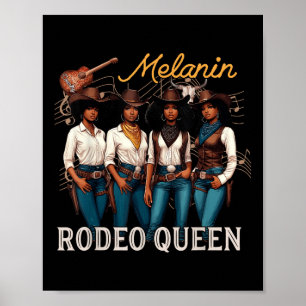 Melanin Rodeo Queen Black Cowgirl African American Poster