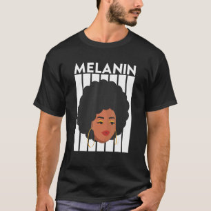 Melanin Shades Afro Girl African American Woman Em T-Shirt