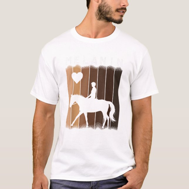Melanin Shades Black Pride Men Women Equestrian Ho T-Shirt (Front)