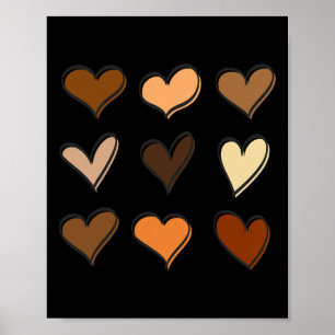 Melanin Shades Heart Melatonin Skin Black History Poster