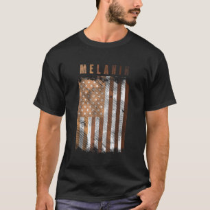 Melanin Shades US Flag African Pride BLM Black His T-Shirt