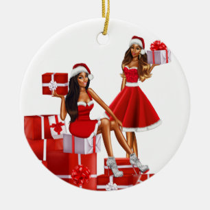 Melanin Sista Black Girl Magic Brown Skin Girls Ceramic Tree Decoration