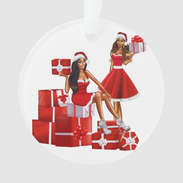 Melanin Sista Black Girl Magic Brown Skin Girls Ornament (Front)