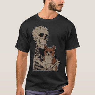 Melanin Skeleton Cat Lover Black History Month BLM T-Shirt
