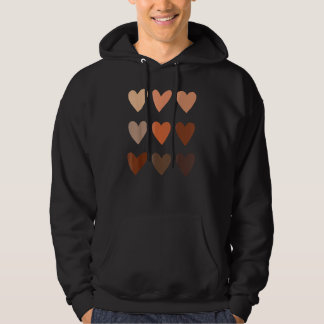 Melanin Skin Tone Hearts Be Kind Black History M Hoodie