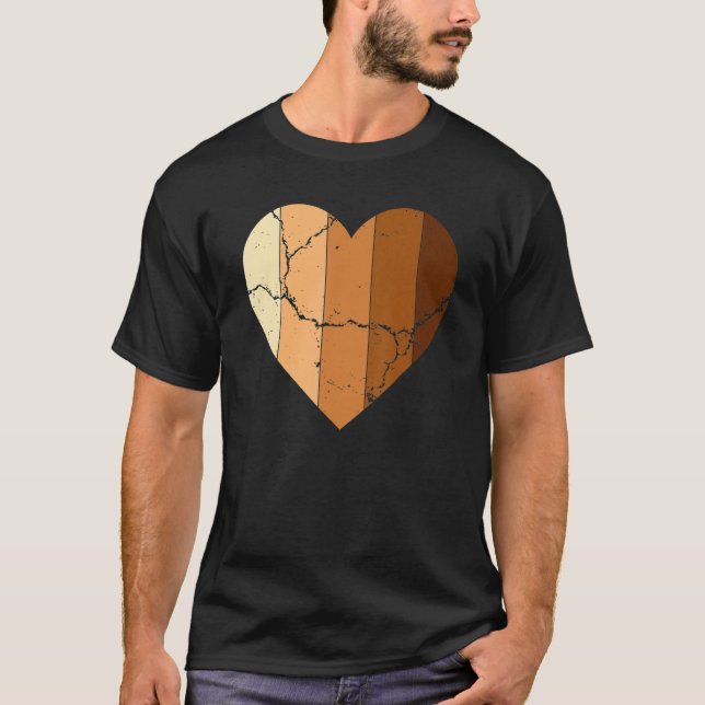 Melanin Skin Tone Hearts, Be Kind, Black History M T-Shirt (Front)