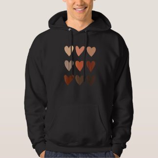 Melanin Skin Tone Hearts Be Kind Black History Mon Hoodie