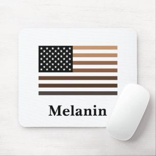 Melanin USA Flag African American Black History Mouse Mat