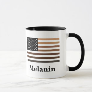 Melanin USA Flag African American Black History Mug