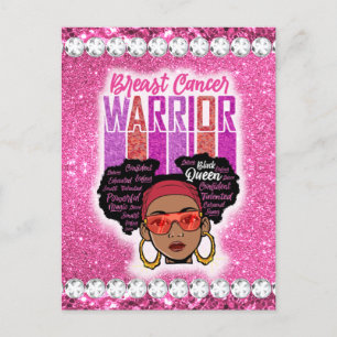 Melanin woman breast cancer warrior survivor black postcard