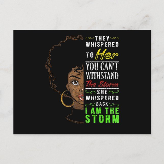 Melanin Women African American Pride Black History Announcement Postcard (Front)