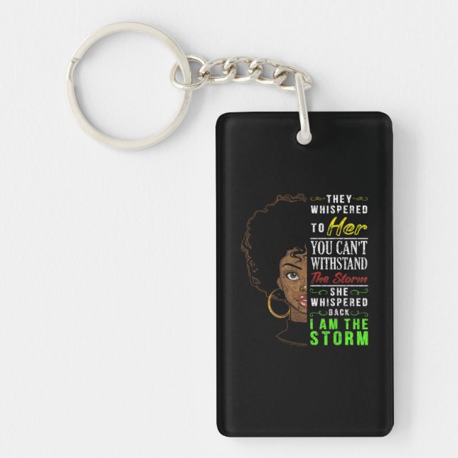 Melanin Women African American Pride Black History Key Ring (Front)