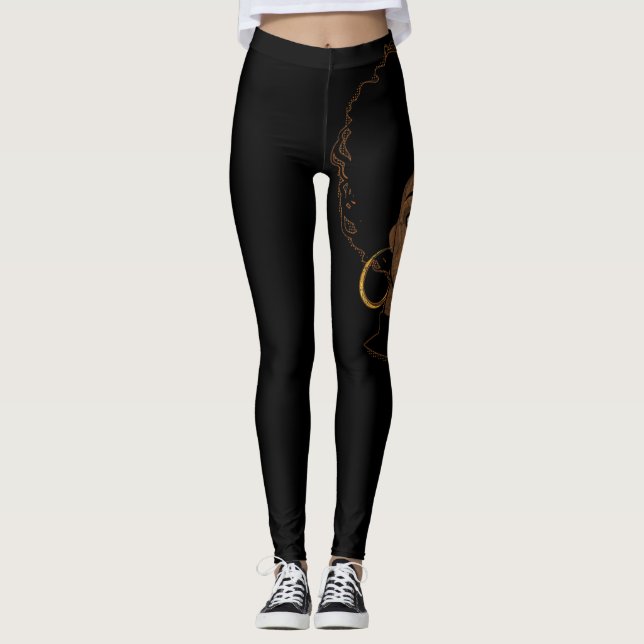 Melanin Women African American Pride Black History Leggings (Front)