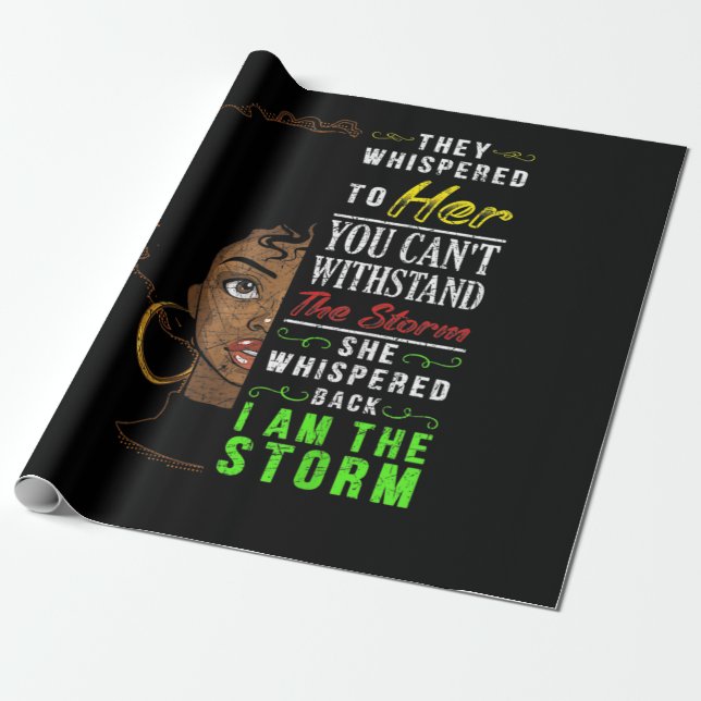 Melanin Women African American Pride Black History Wrapping Paper (Unrolled)