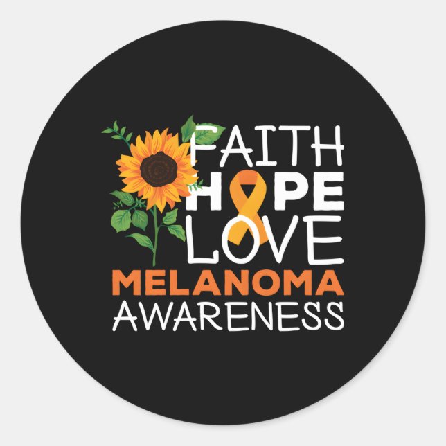 Melanoma Awareness Classic Round Sticker (Front)