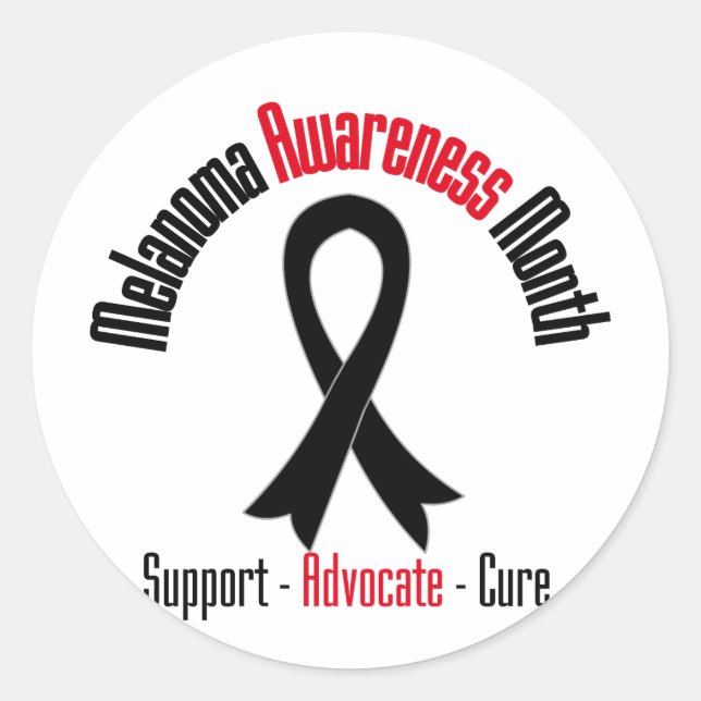 Melanoma Awareness Month - May Ribbon Classic Round Sticker (Front)