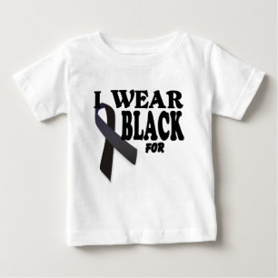 Melanoma Awareness Ribbon I wear Black for logo. Baby T-Shirt