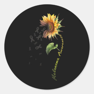 Melanoma Awareness Sunflower Shirt  Classic Round Sticker
