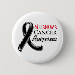 Melanoma Cancer Awareness Ribbon 6 Cm Round Badge