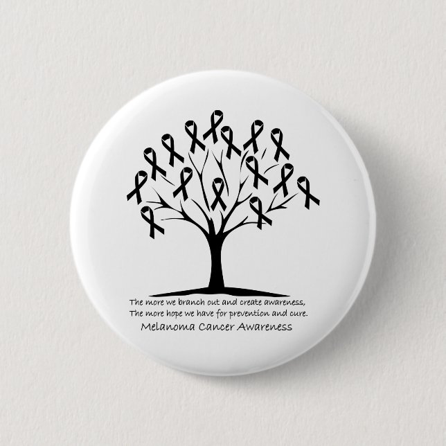 melanoma cancer awareness tree 6 cm round badge (Front)